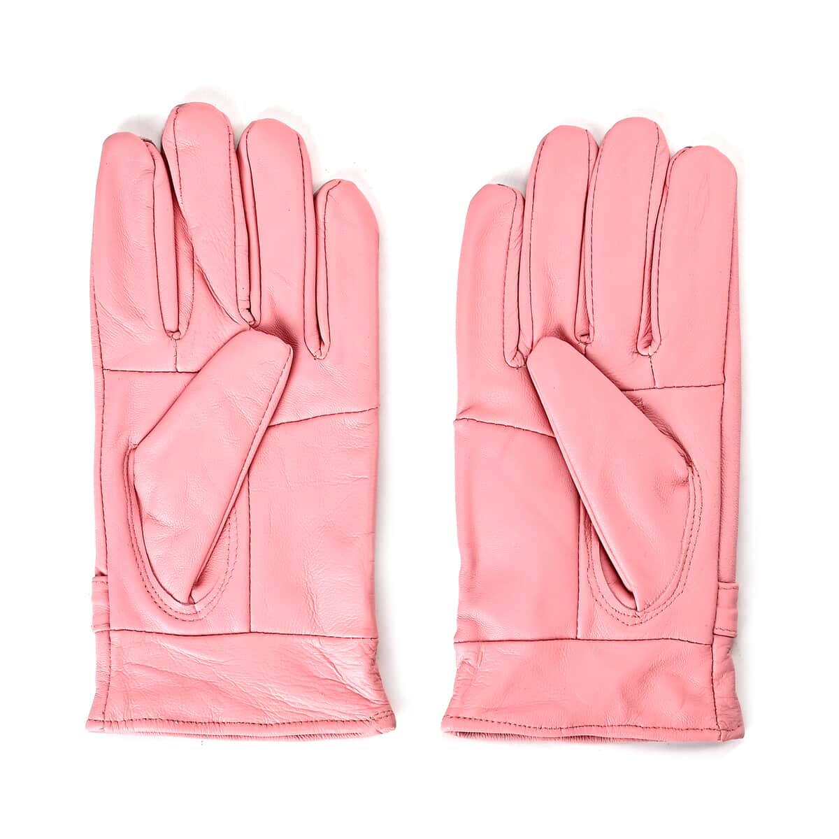Pink Leather Soft and Warm Gloves with 5 Inches Handle Drop image number 0