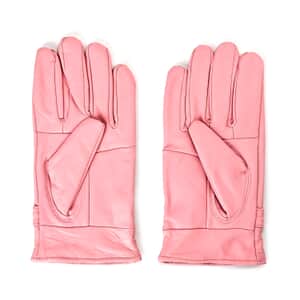 Pink Leather Soft and Warm Gloves with 5 Inches Handle Drop