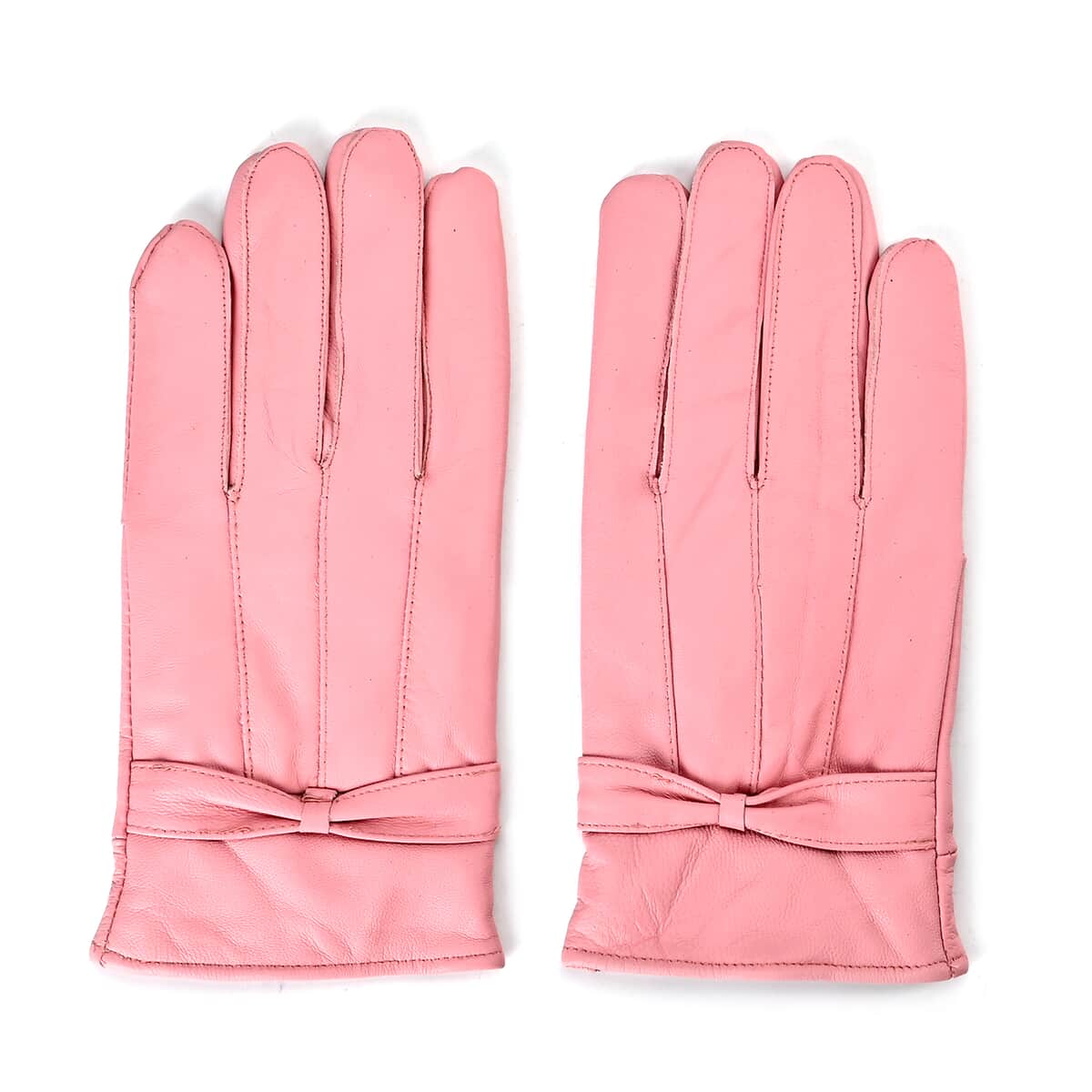 Pink Leather Soft and Warm Gloves with 5 Inches Handle Drop image number 1