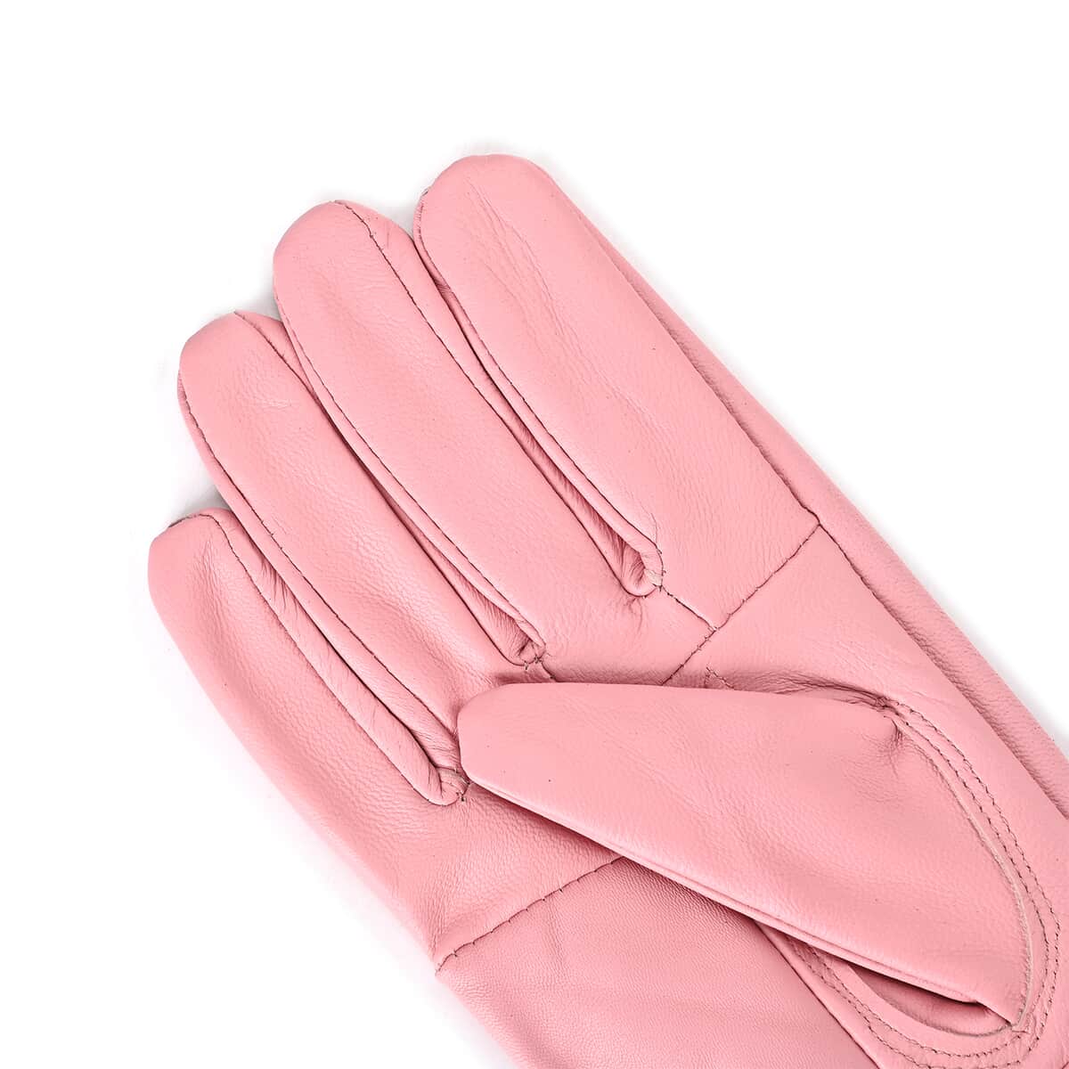 Pink Leather Soft and Warm Gloves with 5 Inches Handle Drop image number 2