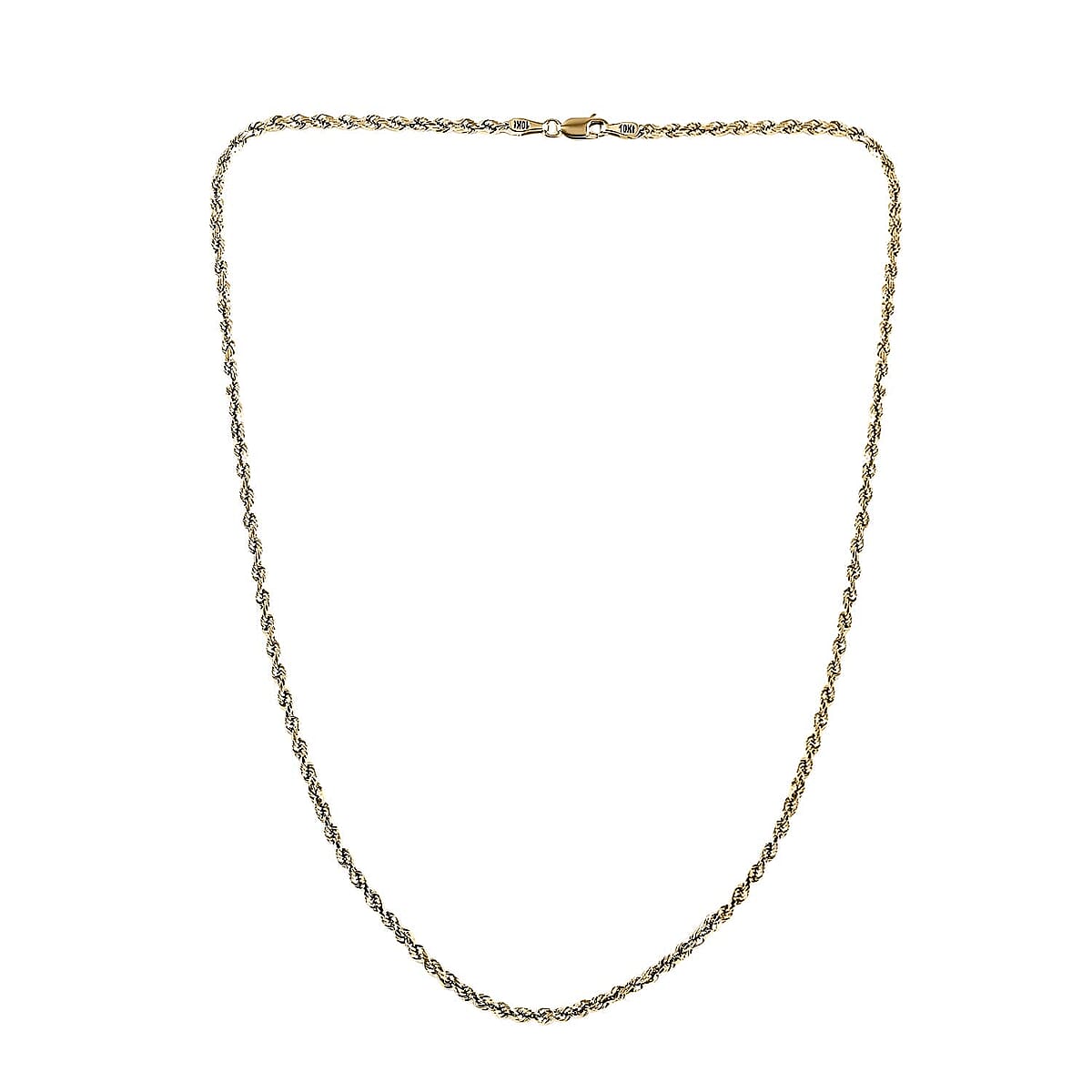 10K Yellow Gold Rope Necklace , 10K Yellow Gold Necklace , Rope Chain , 24 Inch Chain Necklace , Gold Jewelry 1.45 Grams image number 5