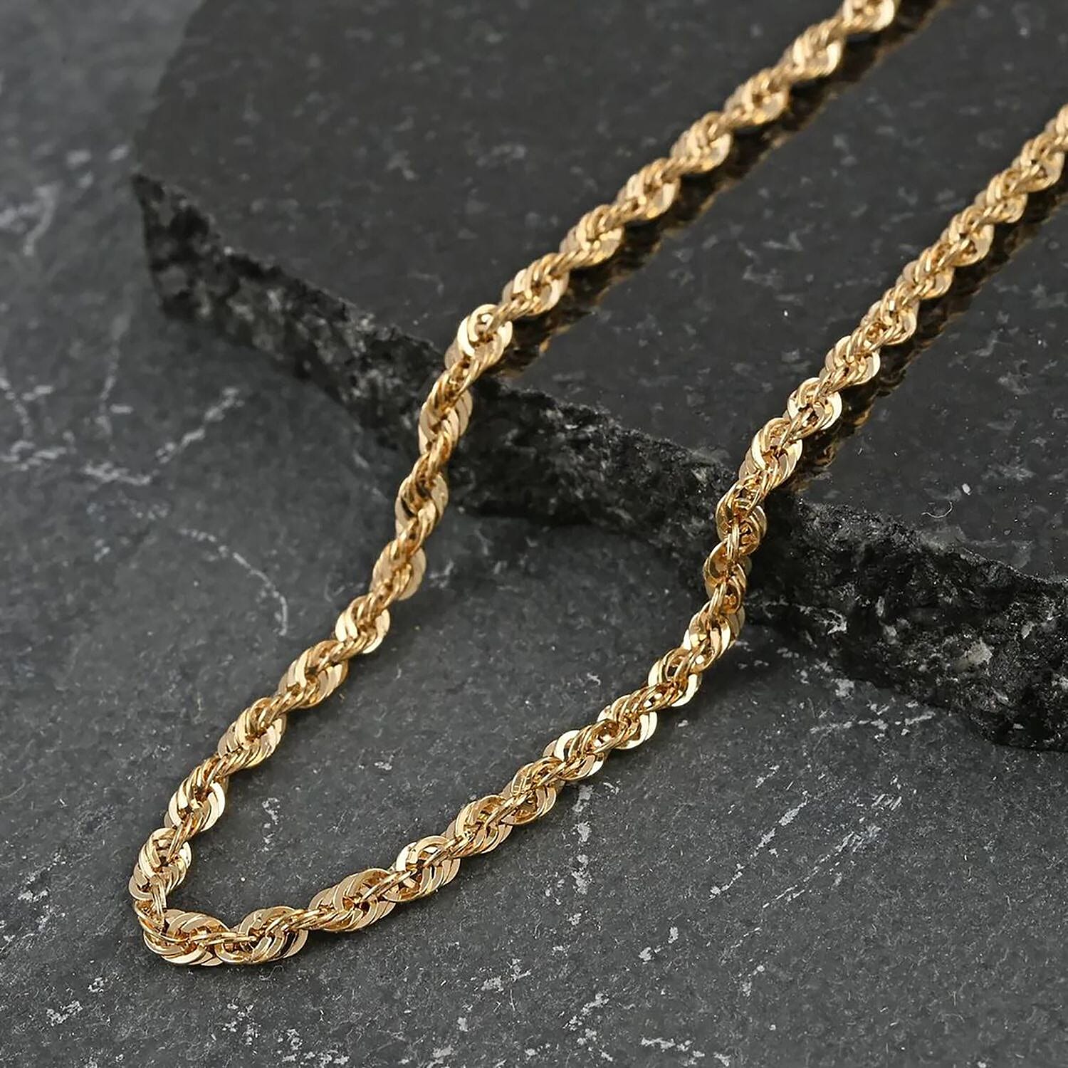 14K Yellow Gold 3mm Rope Chain Necklace 24 Inches 5.9 Grams