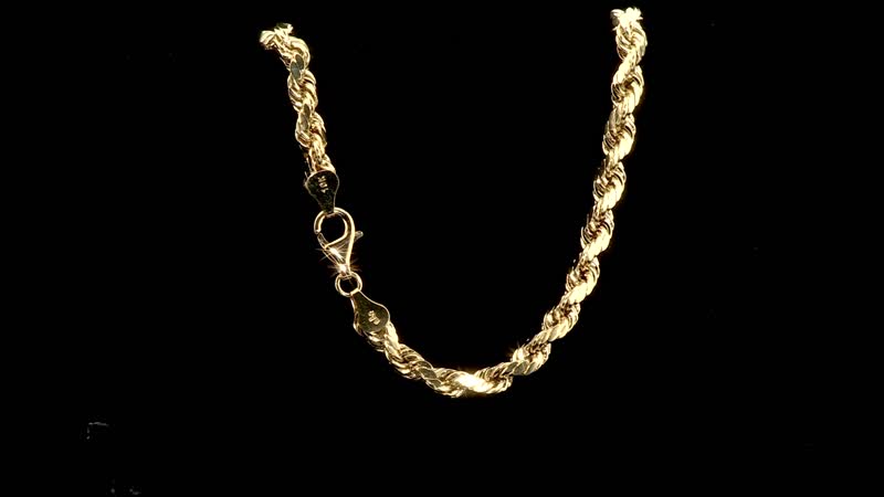 10K Yellow Gold 5.5mm Rope Chain Necklace 22 Inches 11.30 Grams