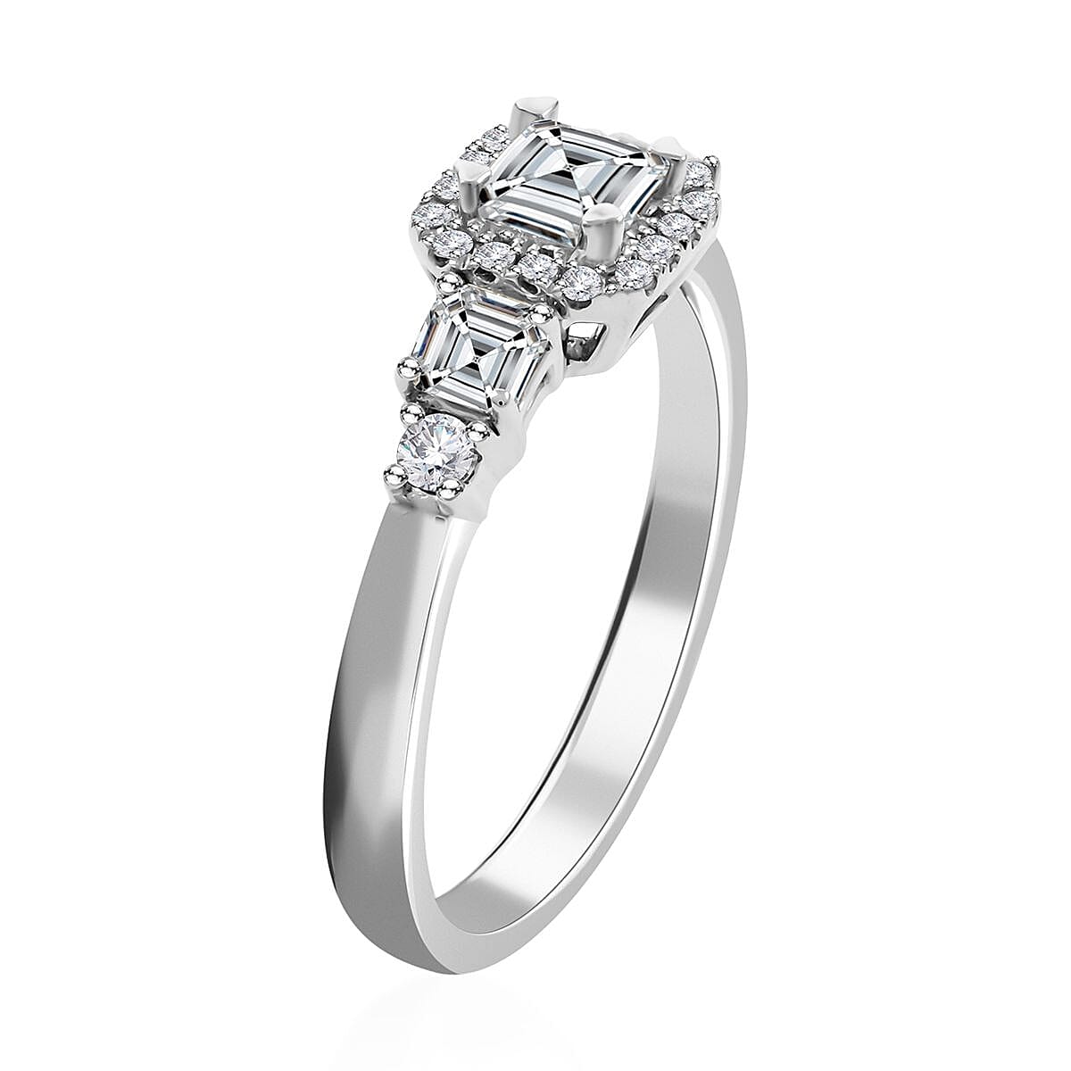 Modani 950 Platinum Diamond E-F VS Ring (Size 10.0) 5.25 Grams 0.90 ctw