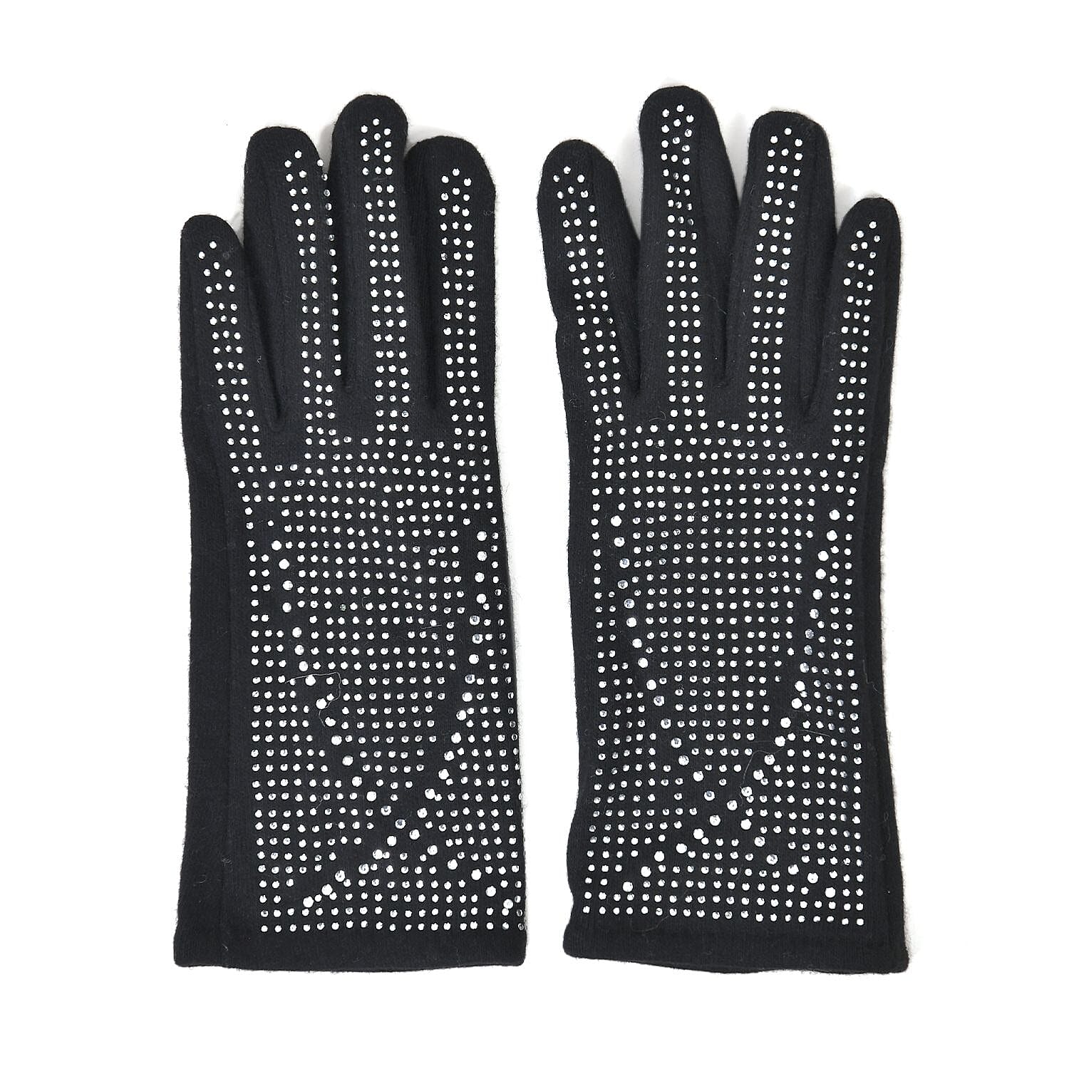 Black 70% Wool and 30% Polyester Gloves with Touch Screen Function