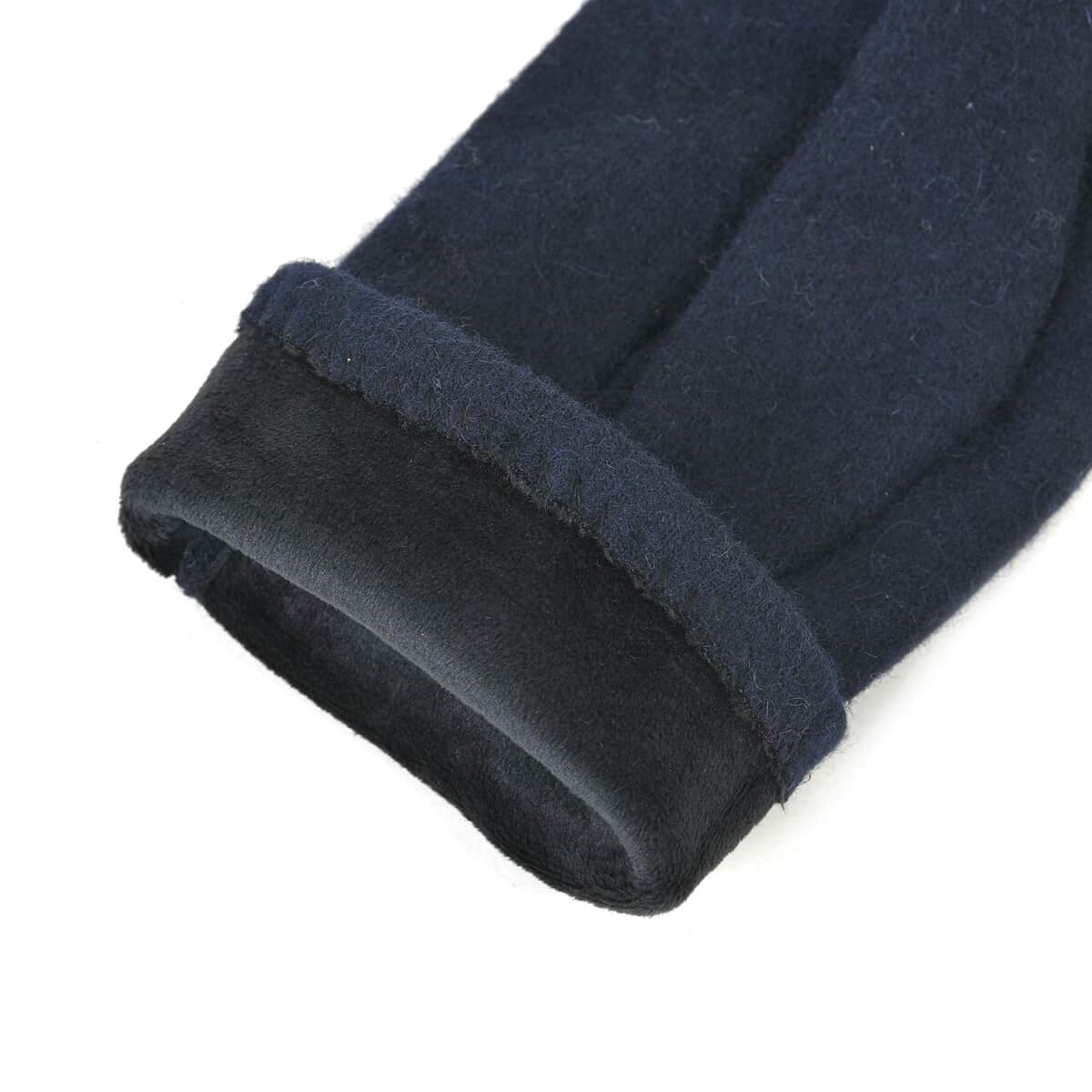 Navy Blue 70% Cashmere Wool and 30% Polyester Gloves with Touch Screen Function image number 5
