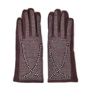 Dark Brown 70% Wool and 30% Polyester Gloves with Touch Screen Function