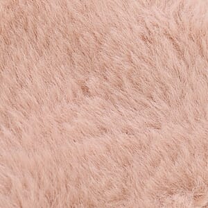 Set of 2 Beige and Chevron Solid Faux Fur Bucket Hats