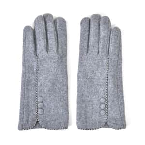 Gray 70% Cashmere Wool and 30% Polyster Gloves with Touch Screen Function