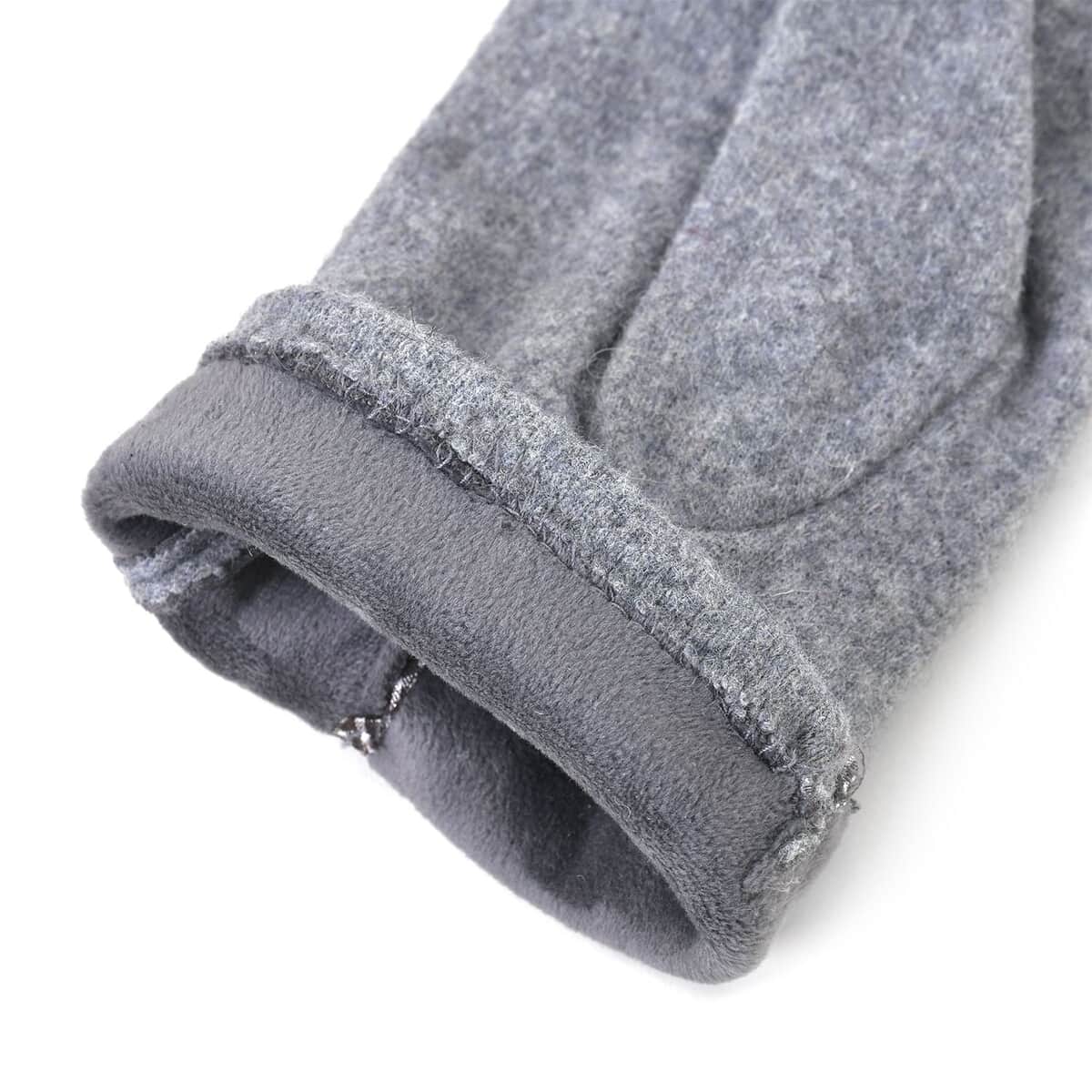 Gray 70% Cashmere Wool and 30% Polyster Gloves with Touch Screen Function image number 5