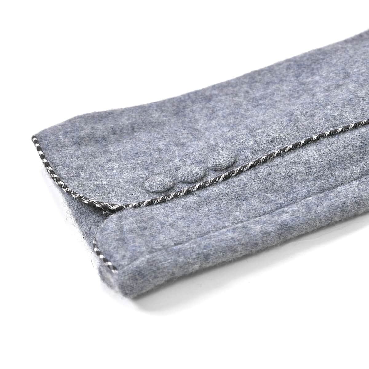 Gray 70% Cashmere Wool and 30% Polyster Gloves with Touch Screen Function (9"x3.93") image number 6