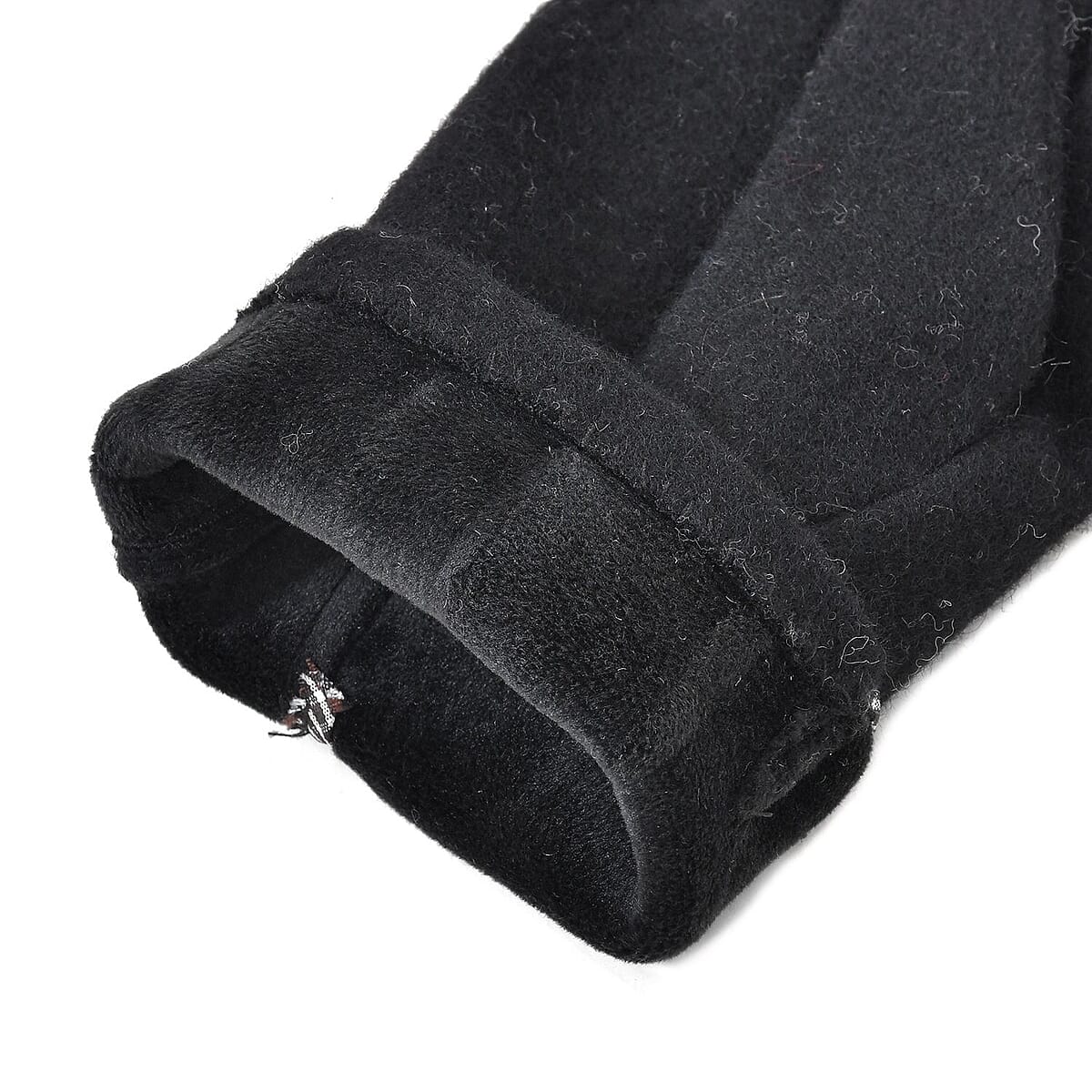 Black Cashmere Blend Gloves with Button Detail and Touch Screen Function &ndash; One Size Fits Most image number 5