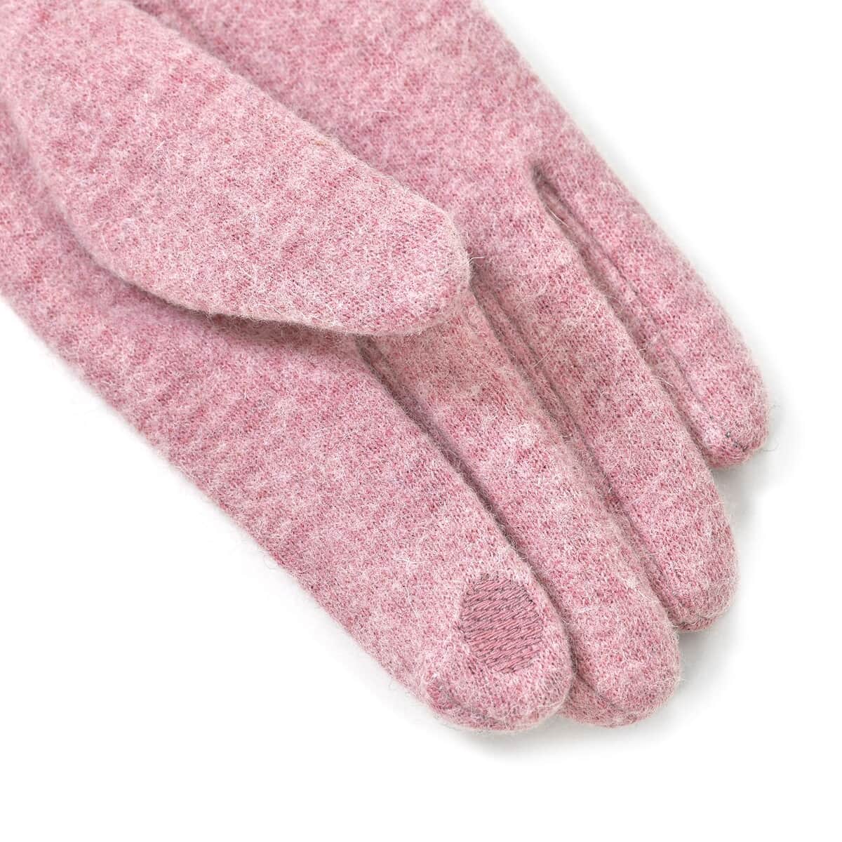 Pink 70% Cashmere Wool and 30% Polyester Gloves with Touch Screen Function image number 4