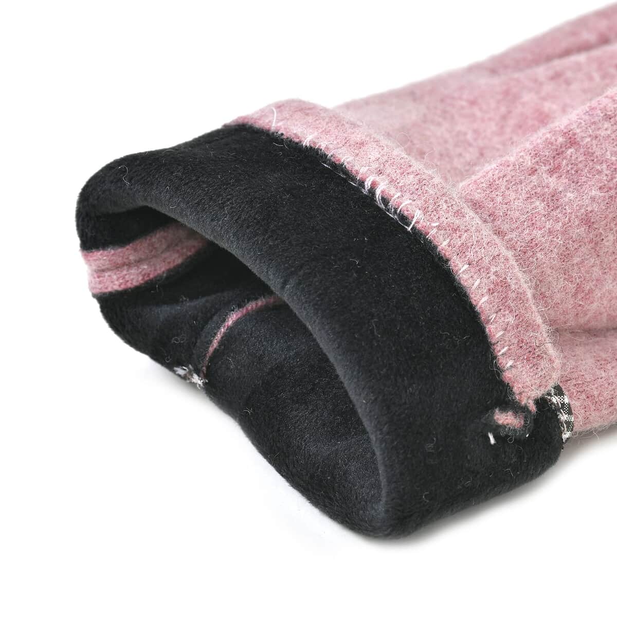 Pink 70% Cashmere Wool and 30% Polyester Gloves with Touch Screen Function image number 5