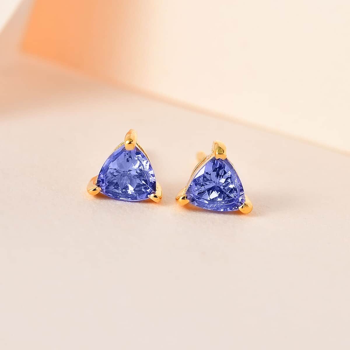 Tanzanite Stud Earrings in Vermeil Yellow Gold Over Sterling Silver 0.65 ctw image number 1