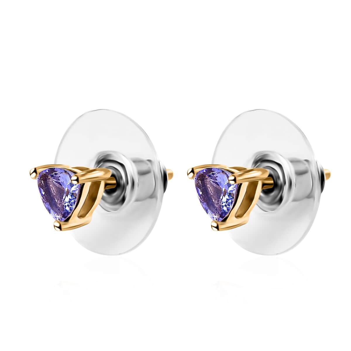 Tanzanite Stud Earrings in Vermeil Yellow Gold Over Sterling Silver 0.65 ctw image number 3