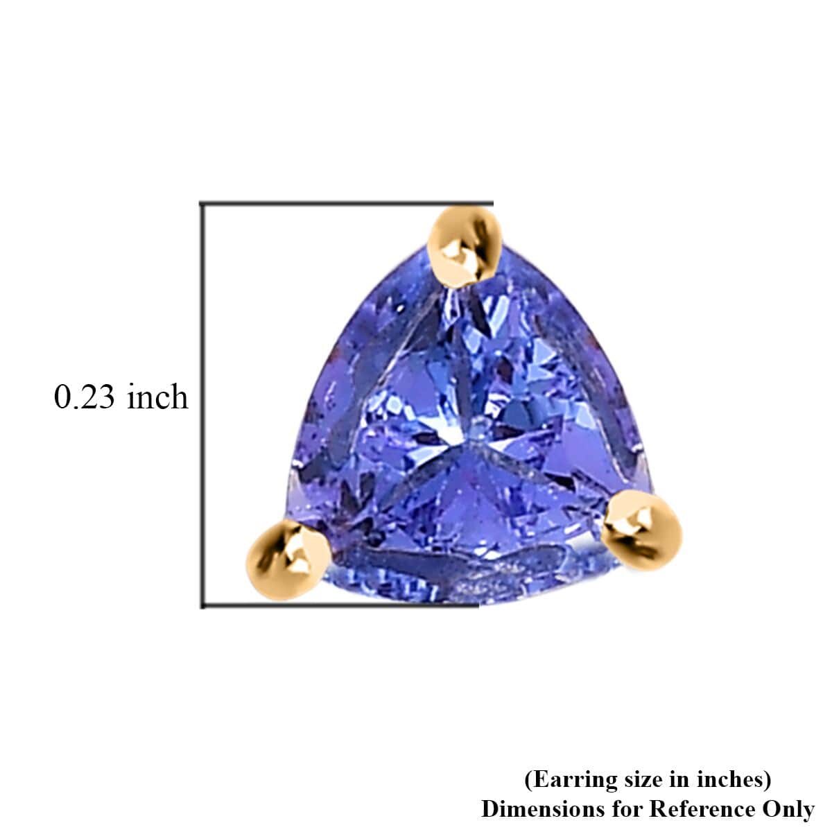 Tanzanite Stud Earrings in Vermeil Yellow Gold Over Sterling Silver 0.65 ctw image number 4