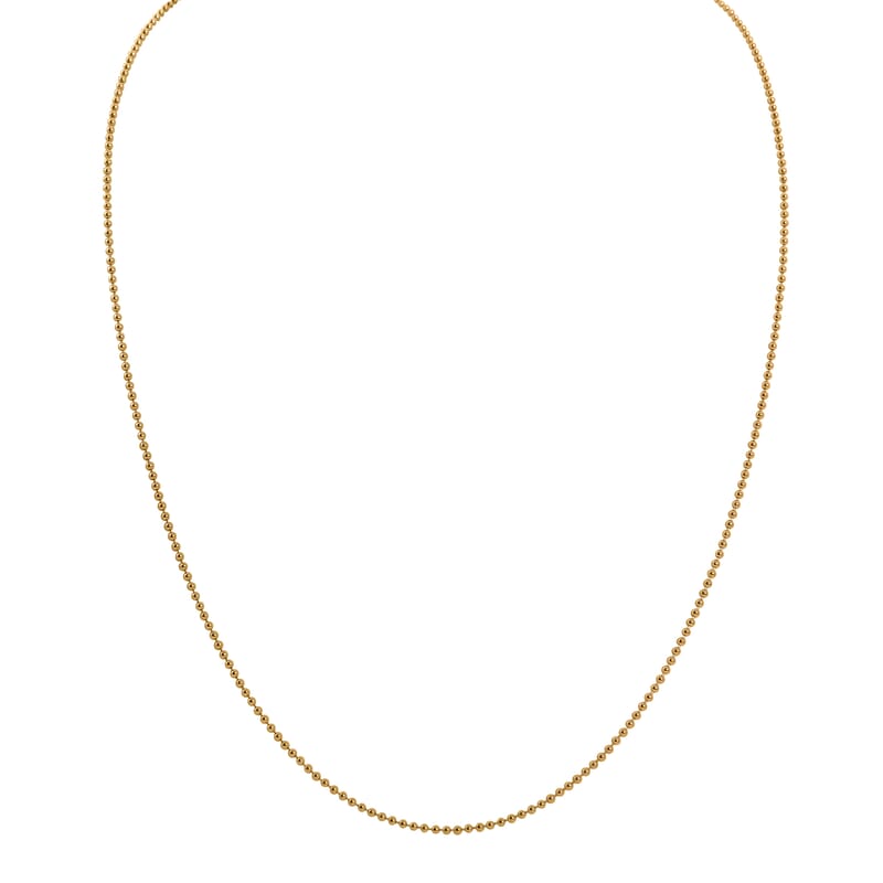 Beaded Chain Necklace in 14K YG Over Sterling Silver 4.0 Grams 24 Inches 