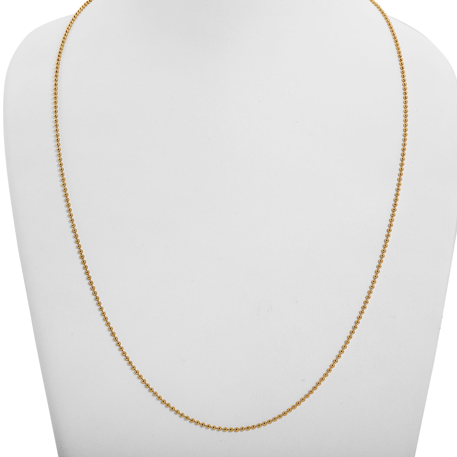 Beaded Chain Necklace in 14K YG Over Sterling Silver 4.0 Grams 24 Inches 