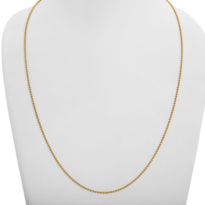 Beaded Chain Necklace in 14K YG Over Sterling Silver 4.0 Grams 24 Inches 