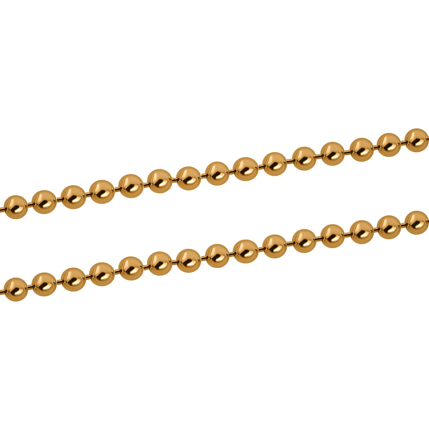 Beaded Chain Necklace in 14K YG Over Sterling Silver 4.0 Grams 24 Inches 