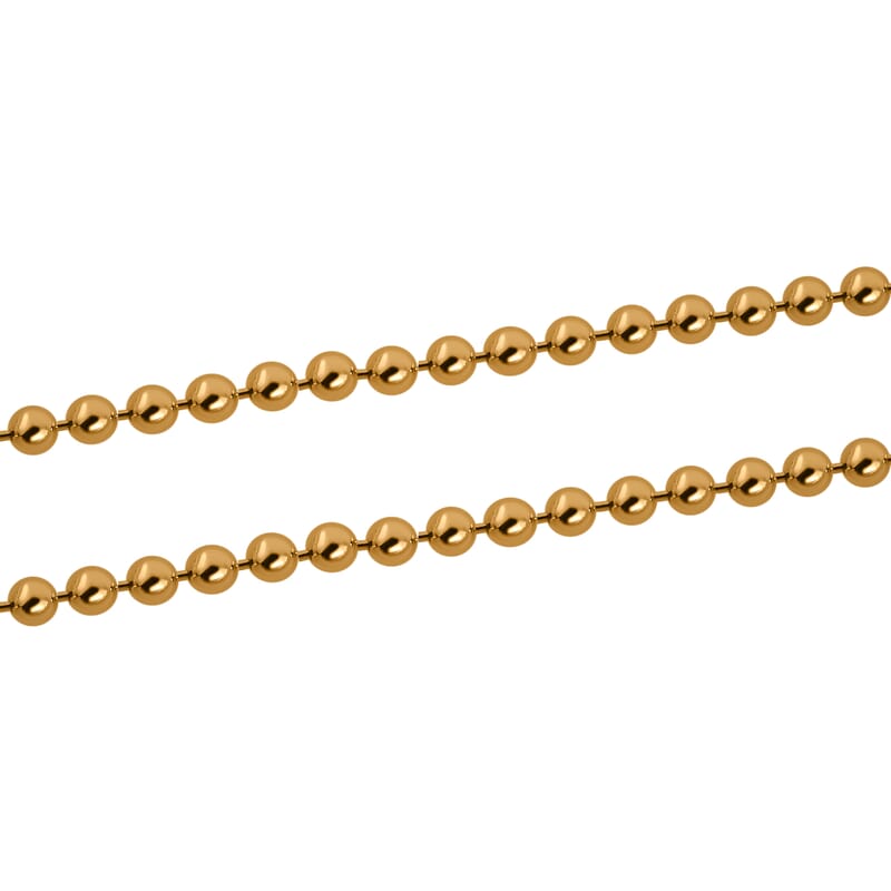 Beaded Chain Necklace in 14K YG Over Sterling Silver 4.0 Grams 24 Inches 