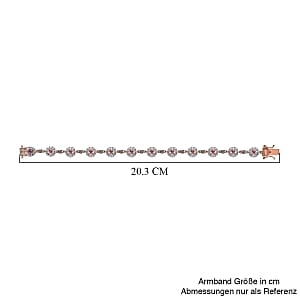 Purple Spinel and White Zircon 6.90 ctw Bracelet in Sterling Silver (7.5 In) (12.27 g)