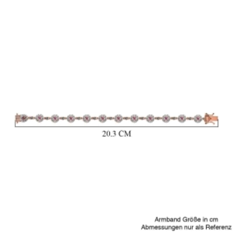 Purple Spinel and White Zircon 6.90 ctw Bracelet in Sterling Silver (7.5 In) (12.27 g)