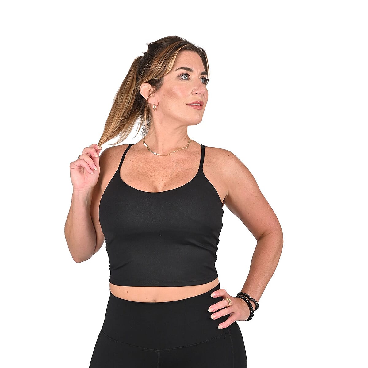 TAVI Black 75% Nylon and 25% Spandex Camisole Bra - M image number 3