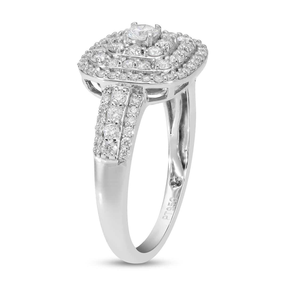 RHAPSODY IGI Certified 950 Platinum Diamond E-F VS Ring 5.30 Grams 1.00 ctw image number 3