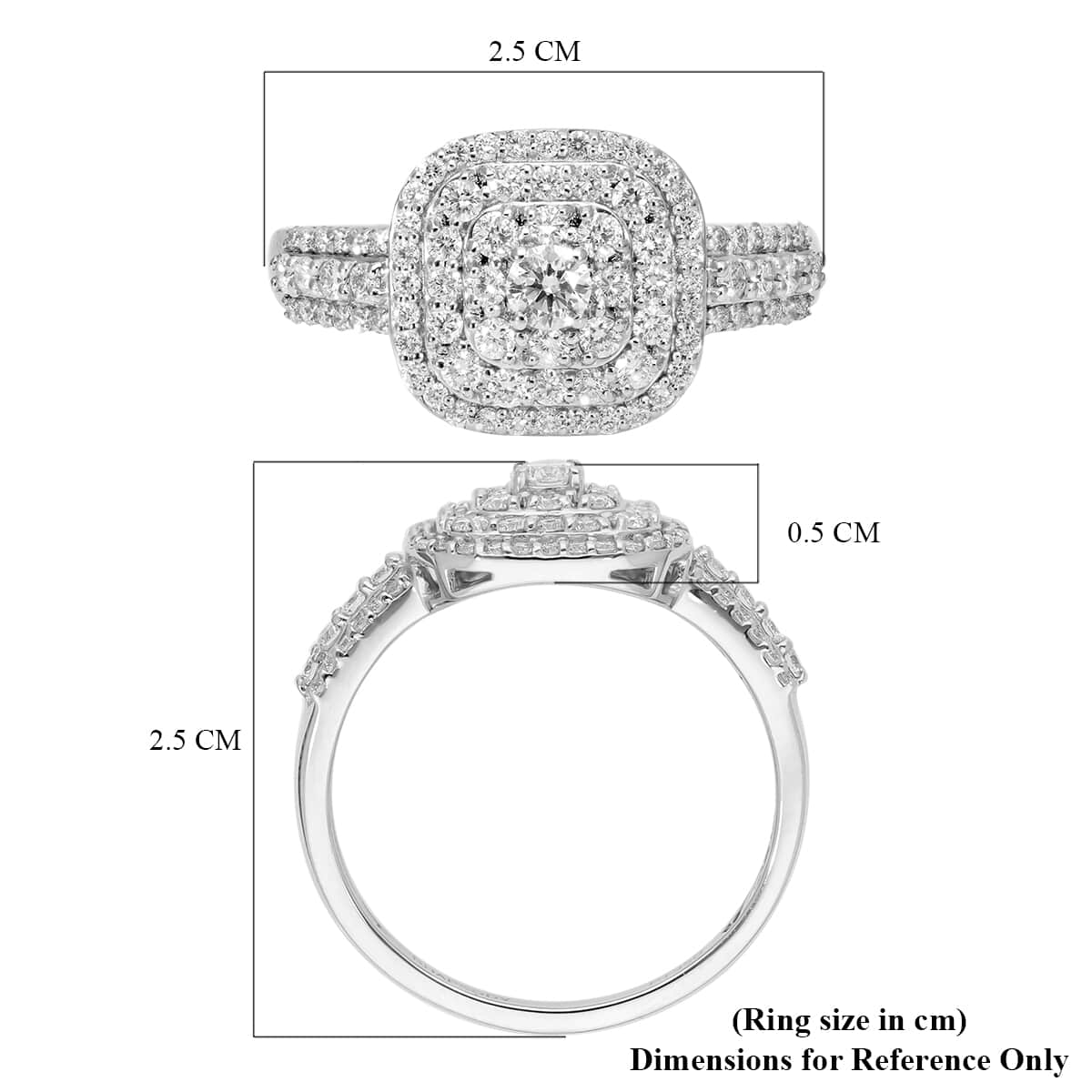 RHAPSODY IGI Certified 950 Platinum Diamond E-F VS Ring 5.30 Grams 1.00 ctw image number 5