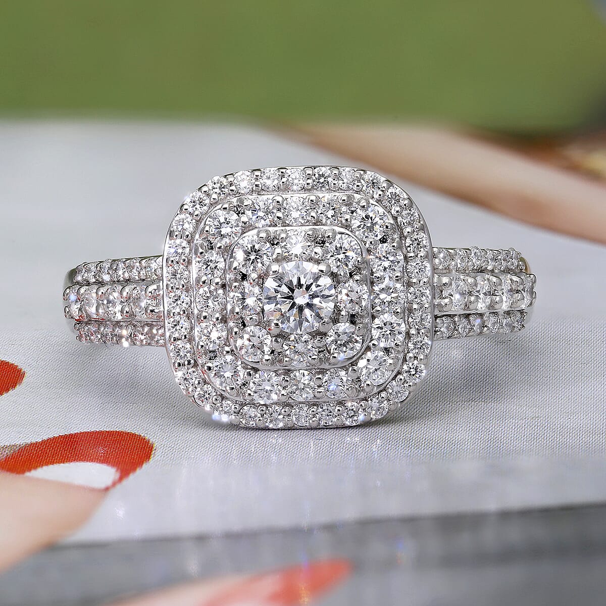 Rhapsody IGI Certified 950 Platinum E-F VS Diamond Ring (Size 9.0) 5.30 Grams 1.00 ctw image number 1