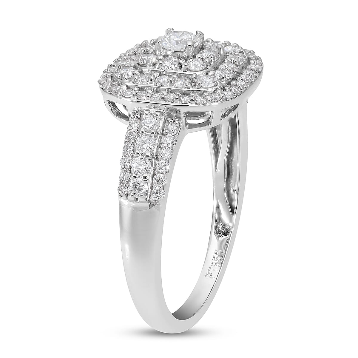 Rhapsody IGI Certified 950 Platinum E-F VS Diamond Ring (Size 9.0) 5.30 Grams 1.00 ctw image number 3