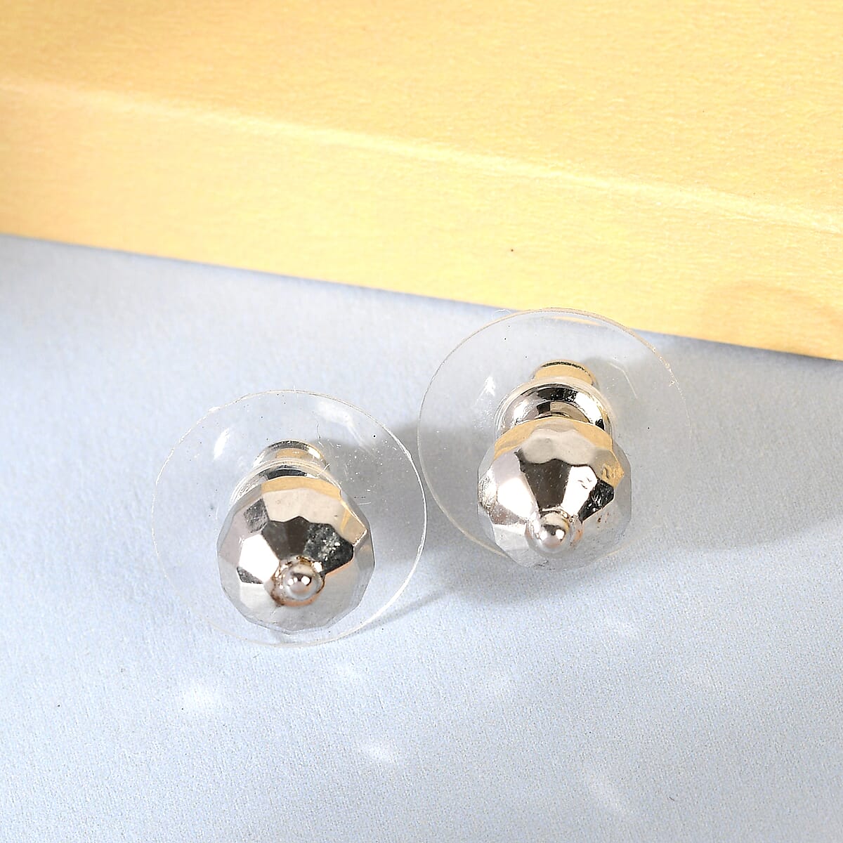 Platinum Over Sterling Silver Stud Earrings image number 1