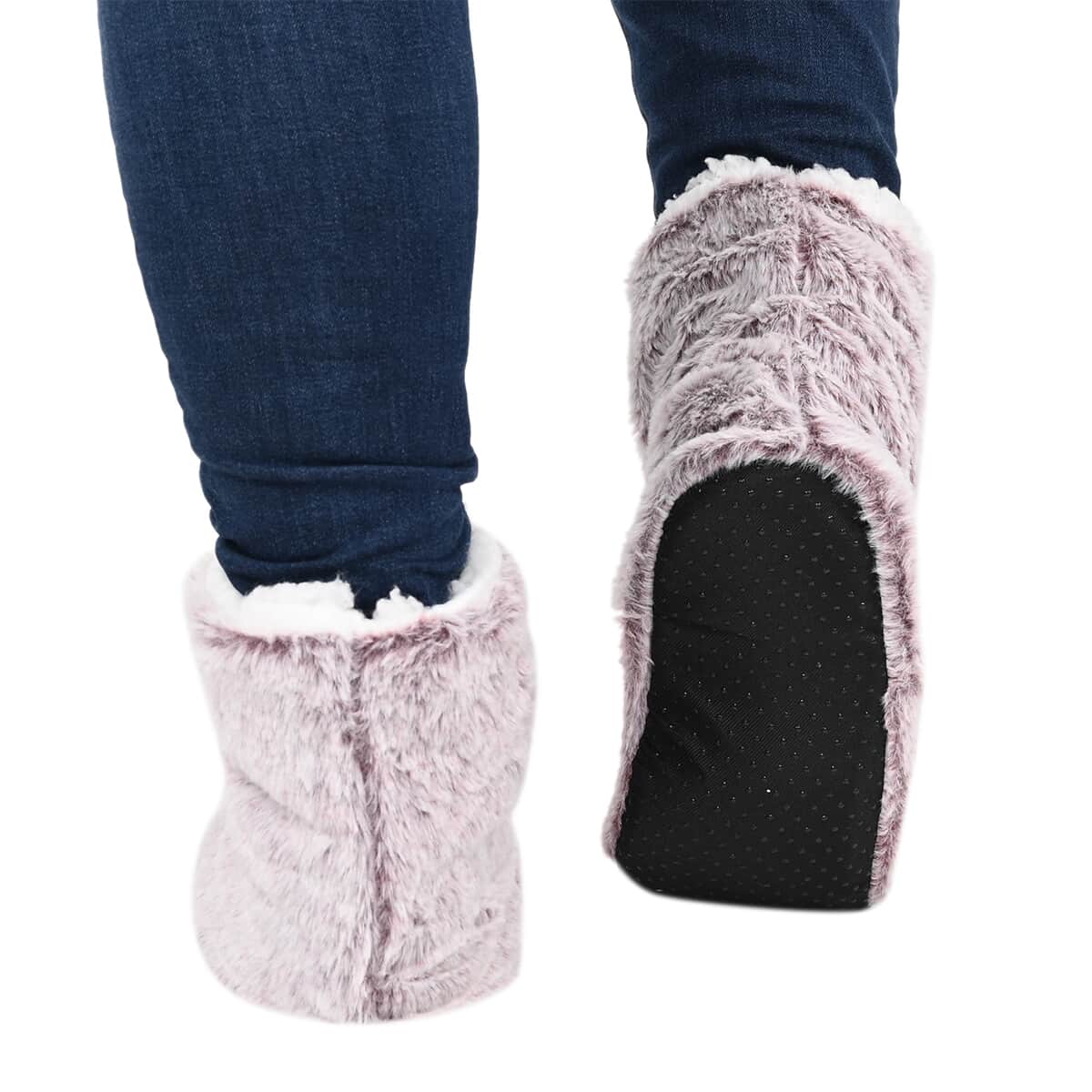 Homesmart Purple Faux Fur Sherpa Bootie Set of 2 Slippers (Women's Size 5-10) image number 1