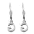 Platinum Over Sterling Silver Dangle Initial G Earrings image number 4