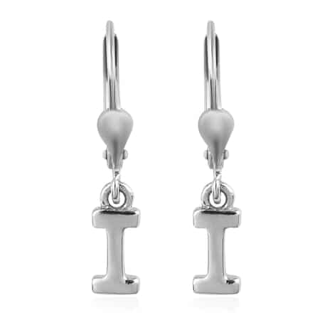 Platinum Over Sterling Silver Initial I Earrings image number 0
