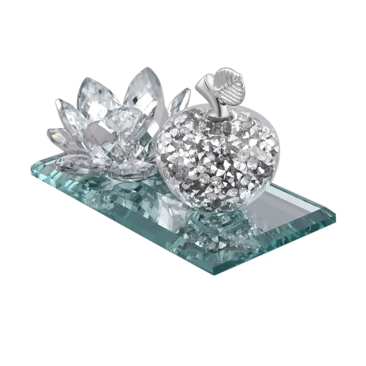Silver Color Apple & Lotus Crystal Figurine image number 5