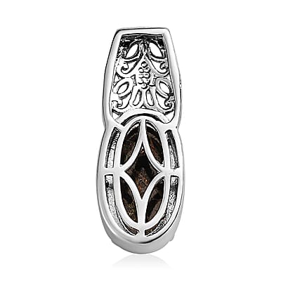 Karis Matrix Silver Shungite Solitaire Pendant without Chain in Platinum Bond 2.25 ctw