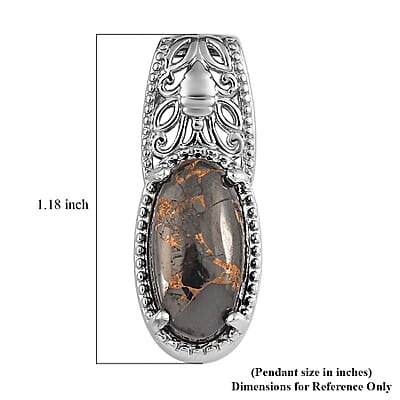 Karis Matrix Silver Shungite Solitaire Pendant without Chain in Platinum Bond 2.25 ctw