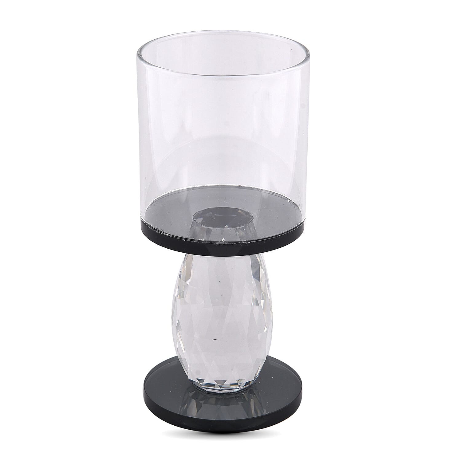 Black Round Cup Crystal Candle Holder