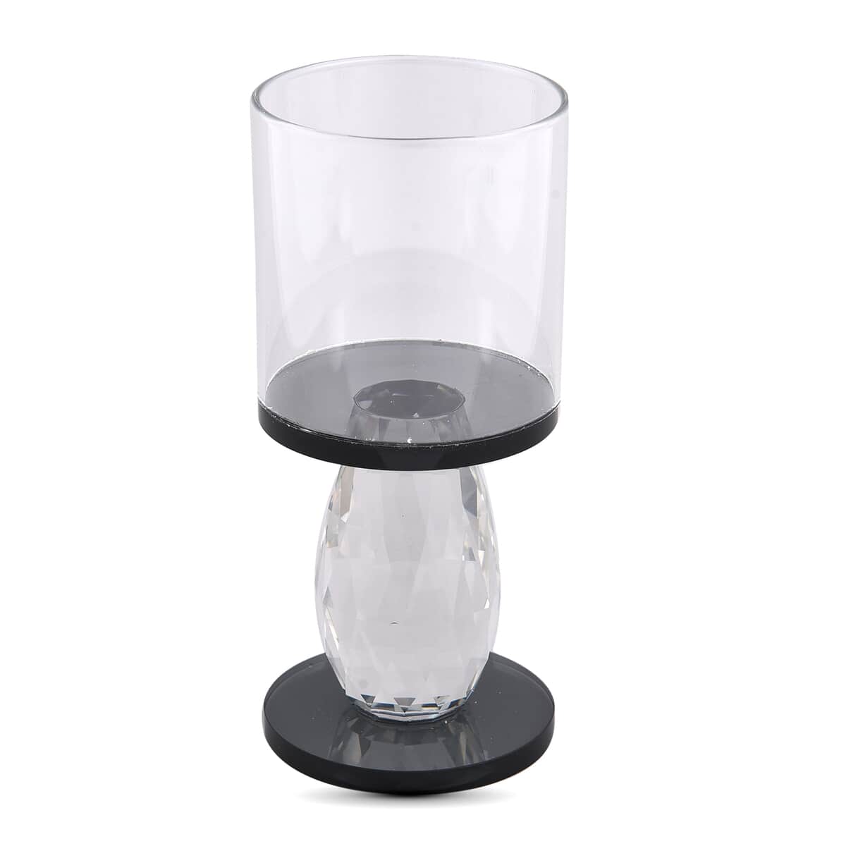 Black Round Cup Crystal Candle Holder image number 0