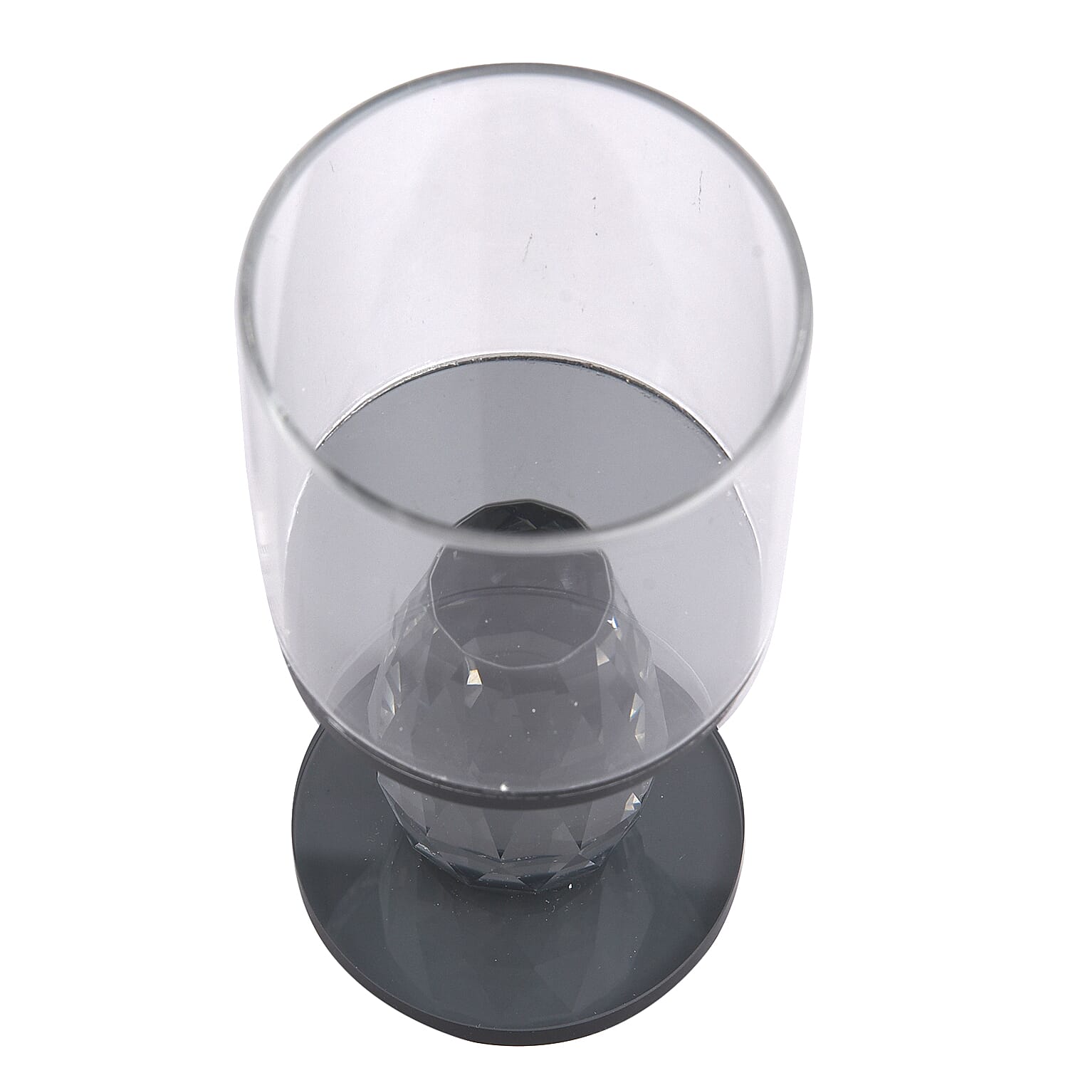 Black Round Cup Crystal Candle Holder