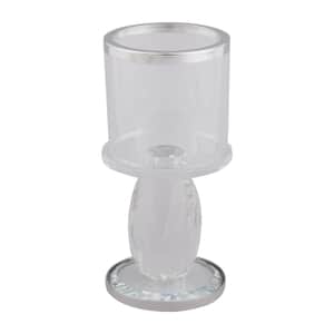 Silver Round Cup Crystal Candle Holder