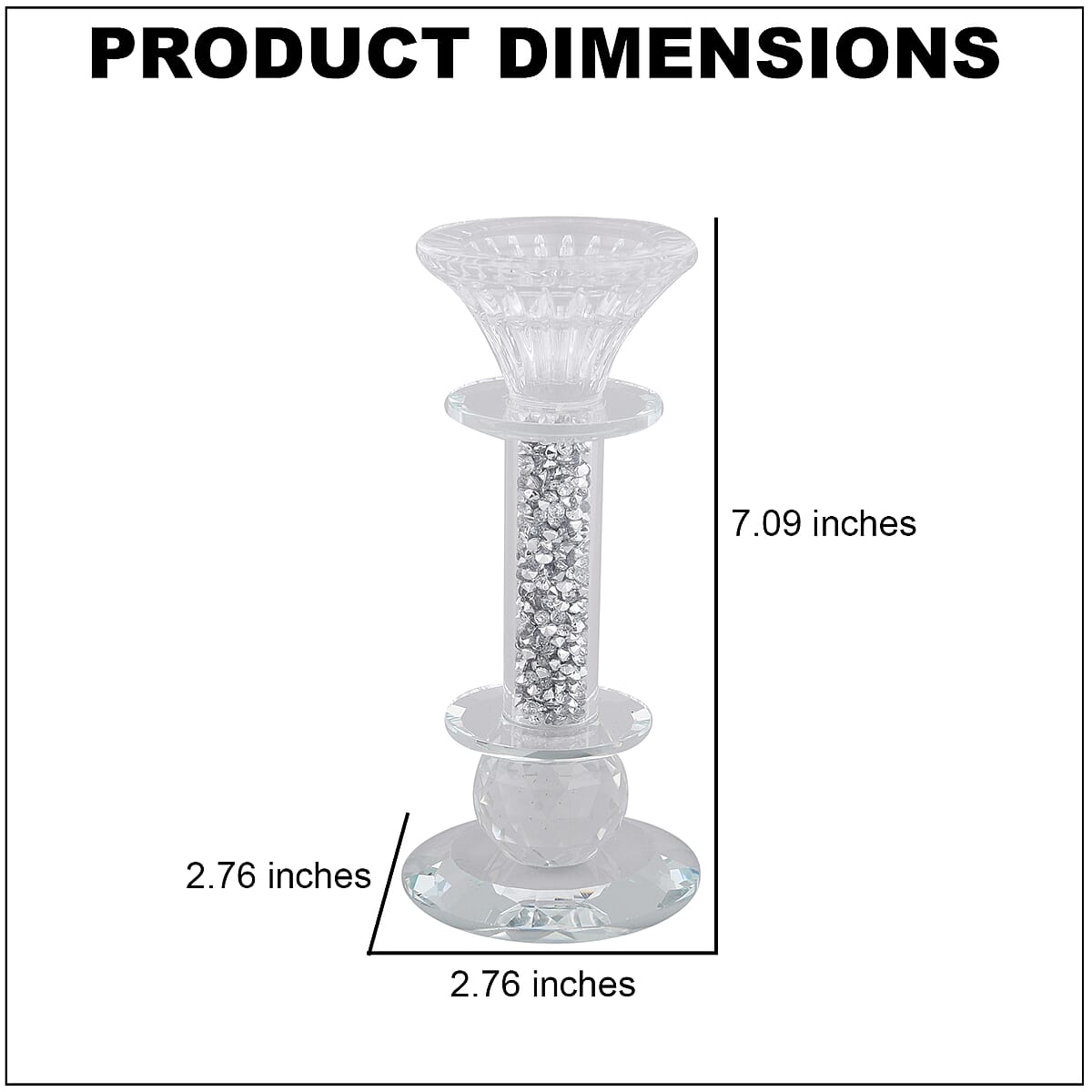 Cylindrical Crystal Lavish Flair Candle Holder image number 3