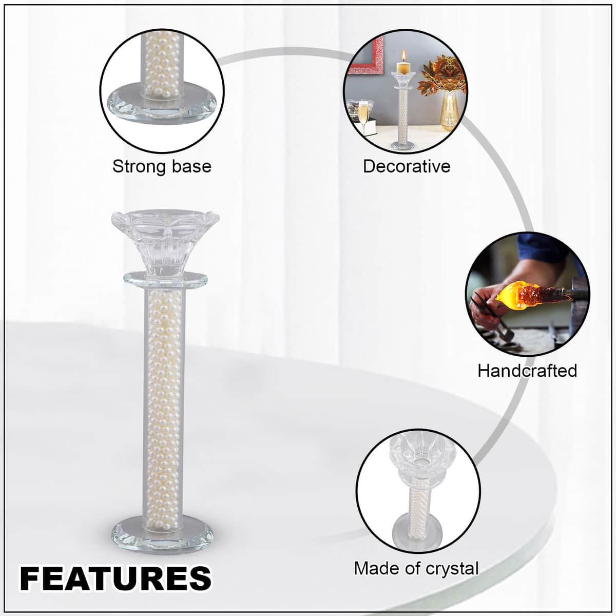 Cylindrical Crystal Flameless Candle Holder image number 2