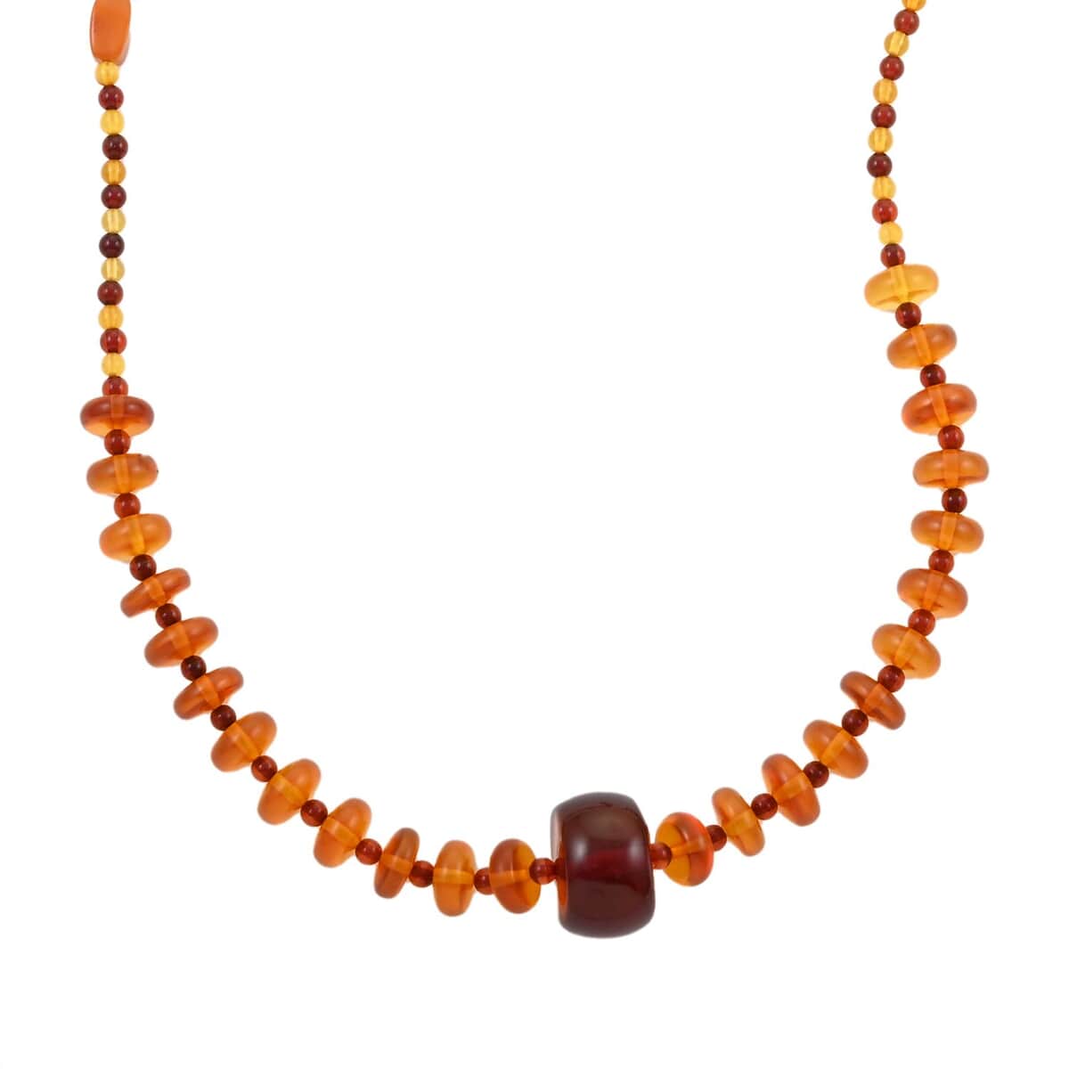 Multi Colored Amber Necklace 24 Inches in Sterling Silver image number 2