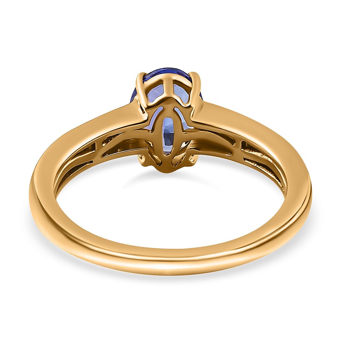 Premium Tanzanite and Diamond I2 1.50 ctw Ring in 14K Yellow Gold (Size 11.5)