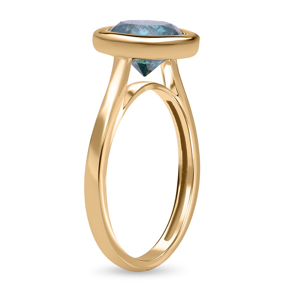 SGL Certified Luxoro 10K Yellow Gold Blue Diamond Solitaire Ring (Size 7.0) 3.15 ctw image number 3