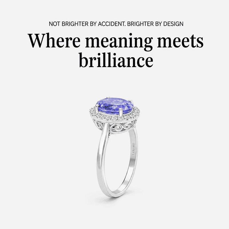 Certified & Appraised Luxoro AAA Tanzanite and G-H I2 Diamond 3.25 ctw Halo Ring in  14K White Gold (Size 10.0)
